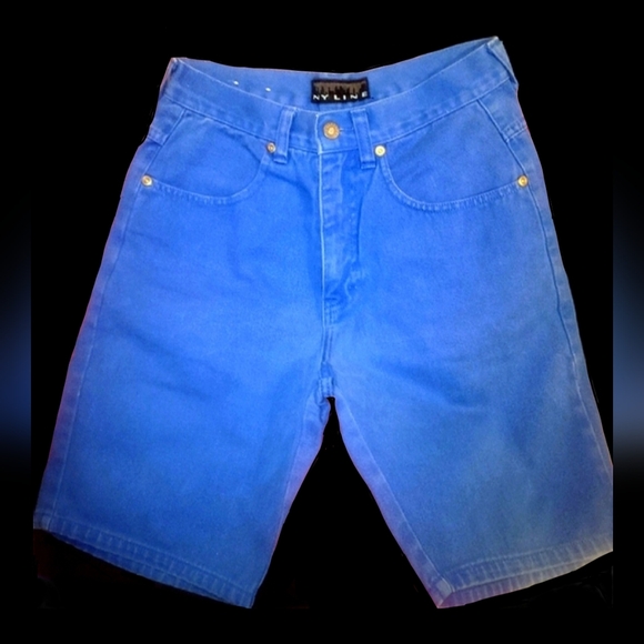 Vtg 90s Ny Line royal blue acid wash high waist denim mom jean shorts 4/6 NWOT - Picture 8 of 17